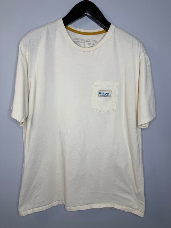 Patagonia Other - Patagonia Mens Water People Organic Pocket T-shirt Banner Undyed Natural XL
